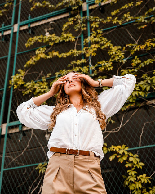 RRR Beige Linen Shirt - stock fashion image 1