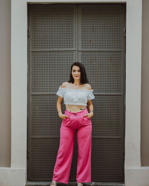 RRR Beige Office Trousers - stock fashion image 1